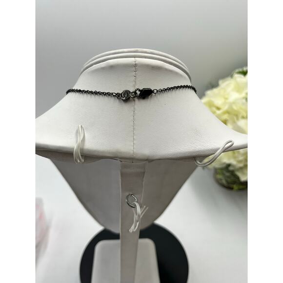 Bellagio Black Gothic Multi Tier Ornate Floral Crystal Bib Statement Necklace - Picture 6 of 11